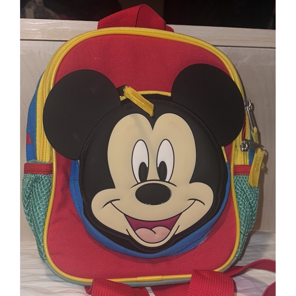 Disney Mickey Mouse Ears Face Mini Backpack Bookbag Adjustable Straps Lunch Bag